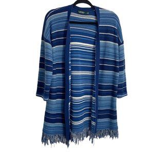 Lauren Ralph Lauren Blue Striped Cardigan